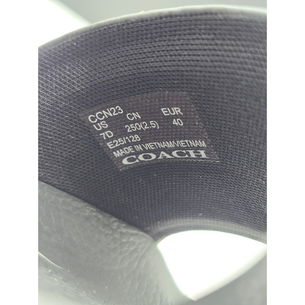 Coach SIG CTD CNVS POOL SL Black Signature Men's Canvas Slide Sandals Logo Sz 7 - Picture 6 of 12